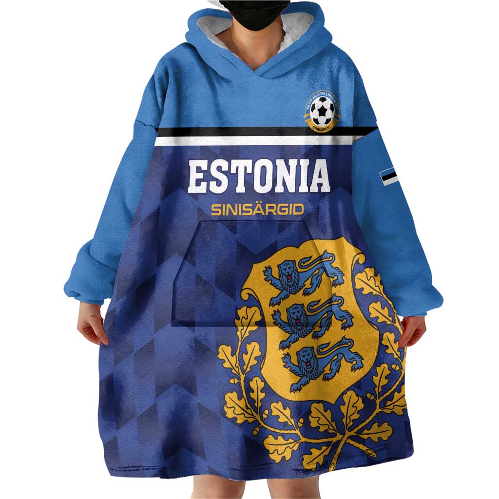 Custom Football 2026 Estonia Wearable Blanket Hoodie Sinisargid Come On