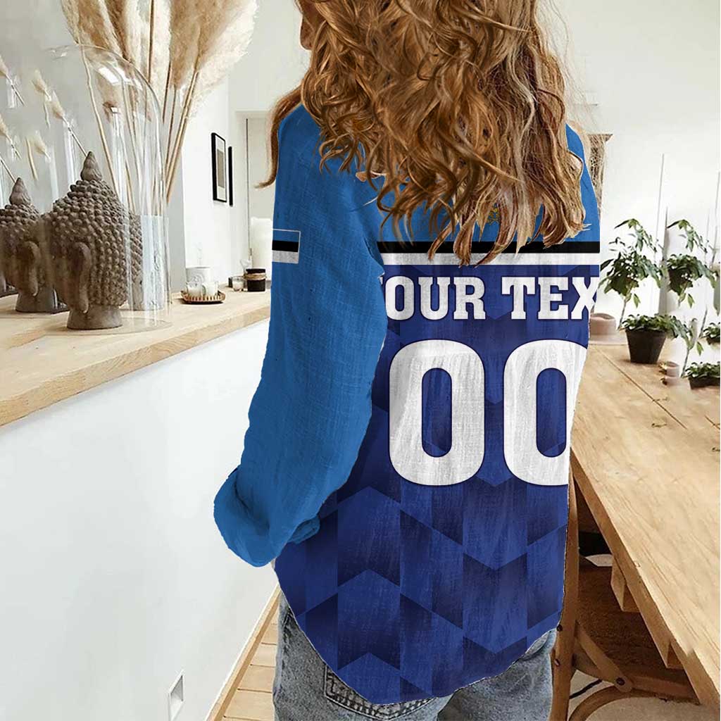 Custom Football 2026 Estonia Women Casual Shirt Sinisargid Come On