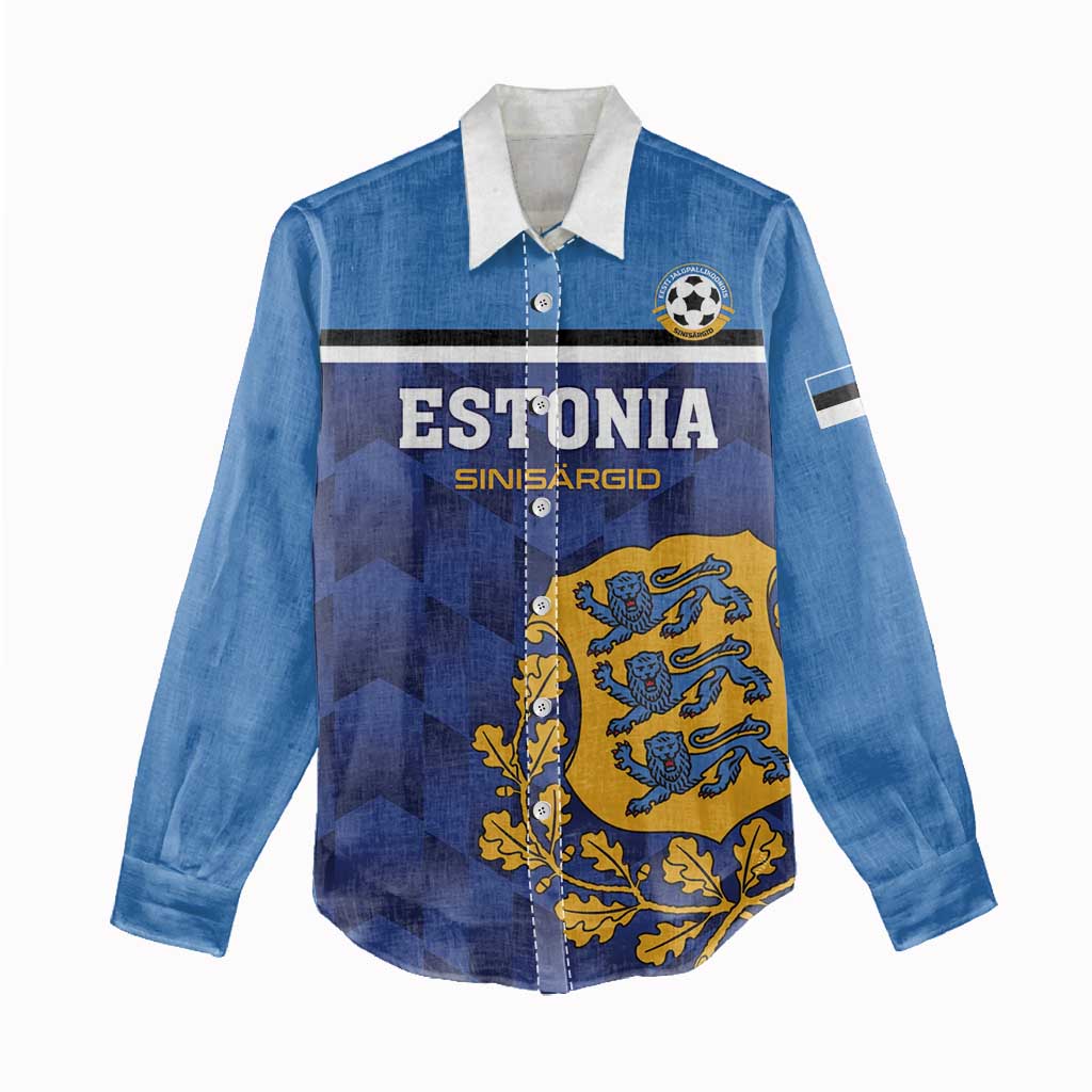 Custom Football 2026 Estonia Women Casual Shirt Sinisargid Come On