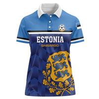 Custom Football 2026 Estonia Women Polo Shirt Sinisargid Come On