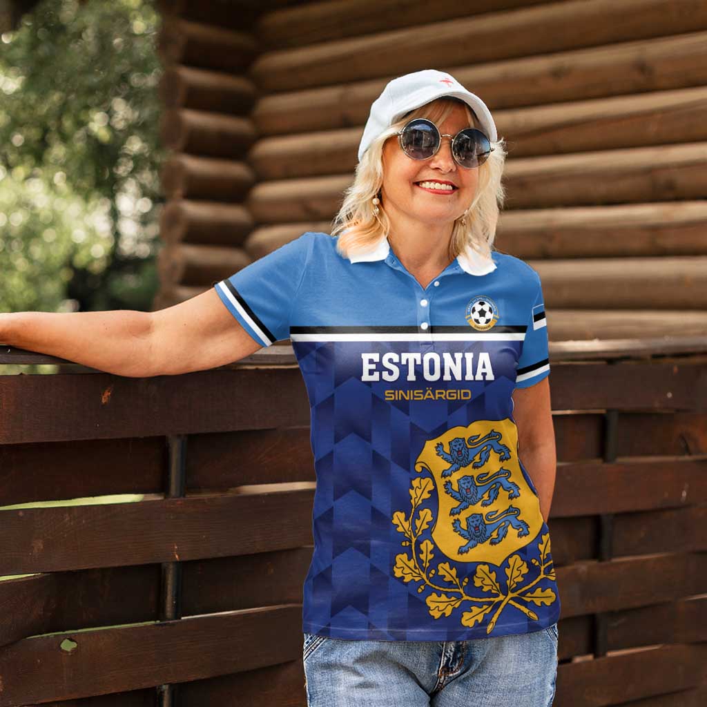 Custom Football 2026 Estonia Women Polo Shirt Sinisargid Come On