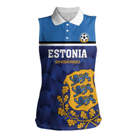 Custom Football 2026 Estonia Women Sleeveless Polo Shirt Sinisargid Come On