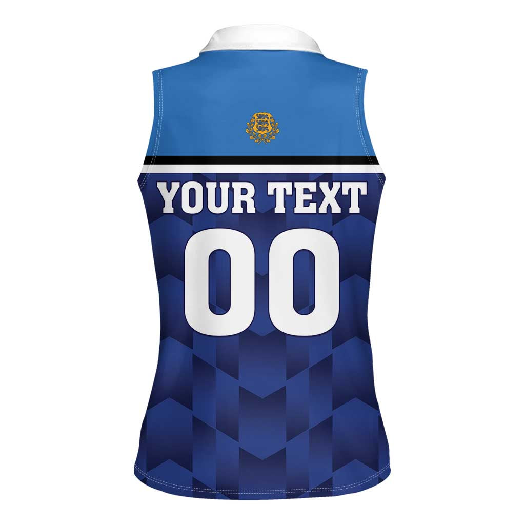 Custom Football 2026 Estonia Women Sleeveless Polo Shirt Sinisargid Come On