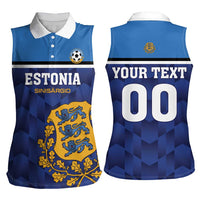 Custom Football 2026 Estonia Women Sleeveless Polo Shirt Sinisargid Come On