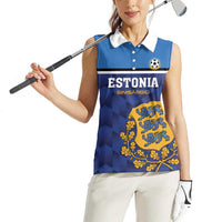 Custom Football 2026 Estonia Women Sleeveless Polo Shirt Sinisargid Come On
