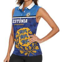 Custom Football 2026 Estonia Women Sleeveless Polo Shirt Sinisargid Come On