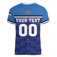 Custom Football 2026 Estonia Women V-Neck T-Shirt Sinisargid Come On