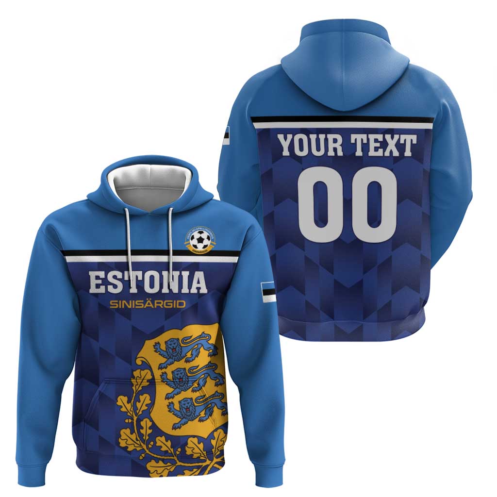 Custom Football 2026 Estonia Zip Hoodie Sinisargid Come On