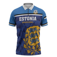 Custom Football 2026 Estonia Zipper Polo Shirt Sinisargid Come On