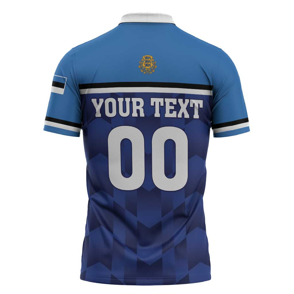 Custom Football 2026 Estonia Zipper Polo Shirt Sinisargid Come On