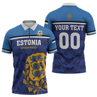 Custom Football 2026 Estonia Zipper Polo Shirt Sinisargid Come On