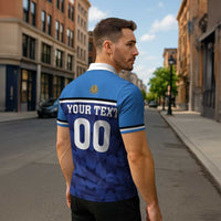 Custom Football 2026 Estonia Zipper Polo Shirt Sinisargid Come On