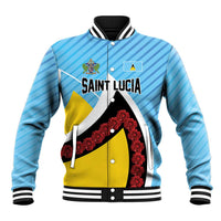 Personalised Saint Lucia Baseball Jacket Pearl of the Caribbean