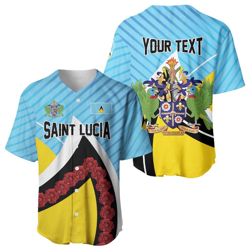 Personalised Saint Lucia Baseball Jersey Pearl of the Caribbean