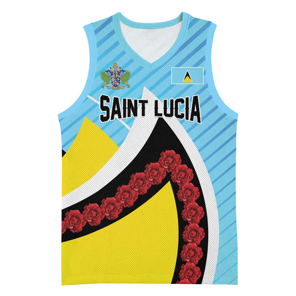 Personalised Saint Lucia Basketball Jersey Pearl of the Caribbean