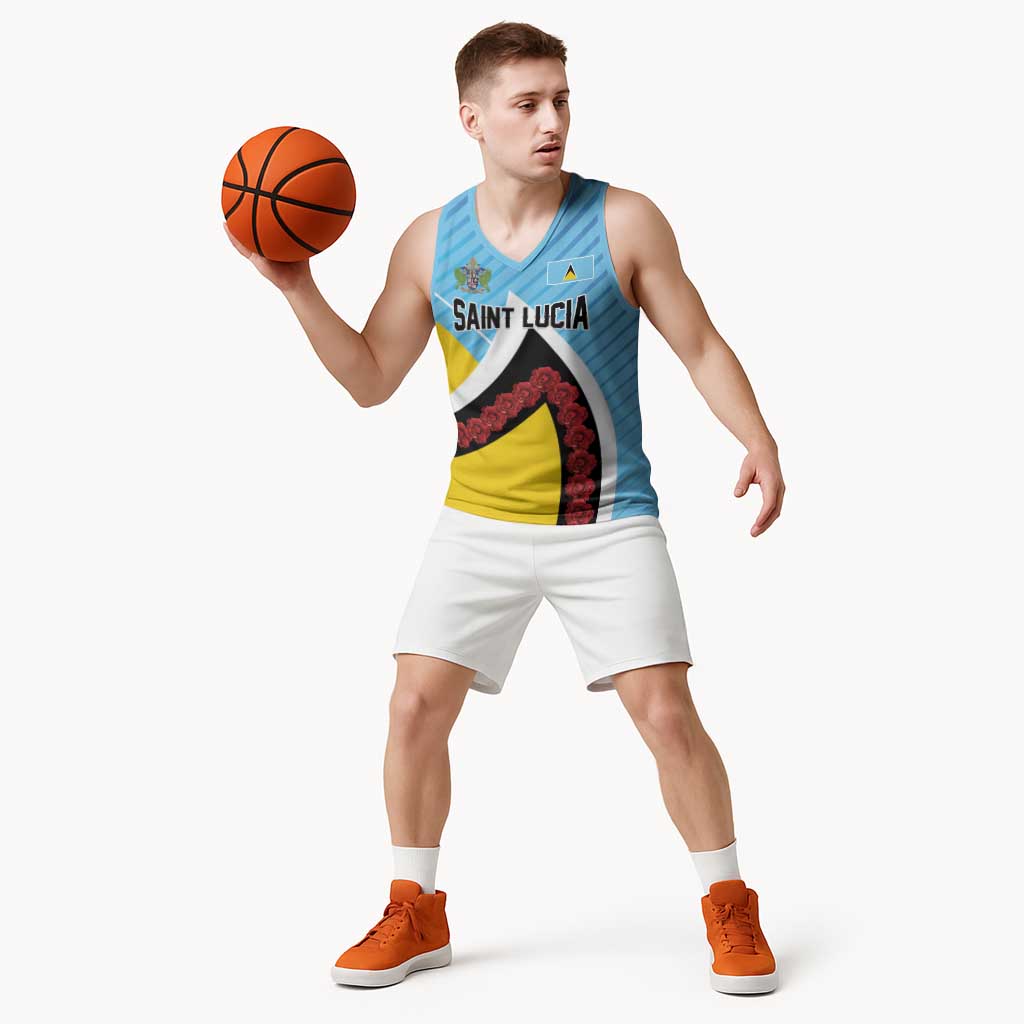 Personalised Saint Lucia Basketball Jersey Pearl of the Caribbean