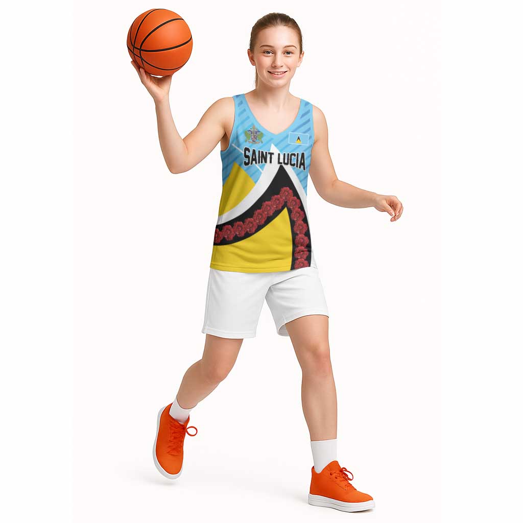 Personalised Saint Lucia Basketball Jersey Pearl of the Caribbean