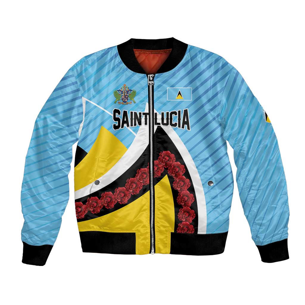 Personalised Saint Lucia Bomber Jacket Pearl of the Caribbean