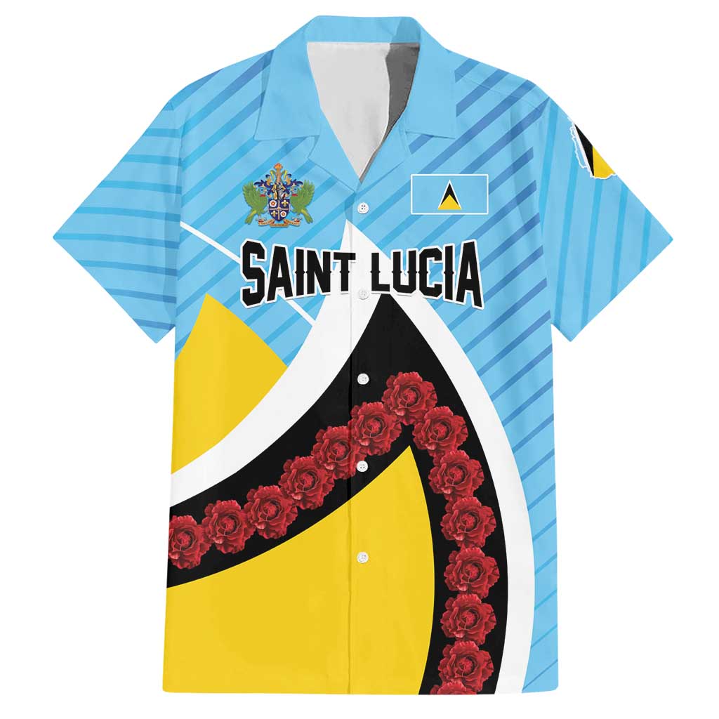 Personalised Saint Lucia Hawaiian Shirt Pearl of the Caribbean