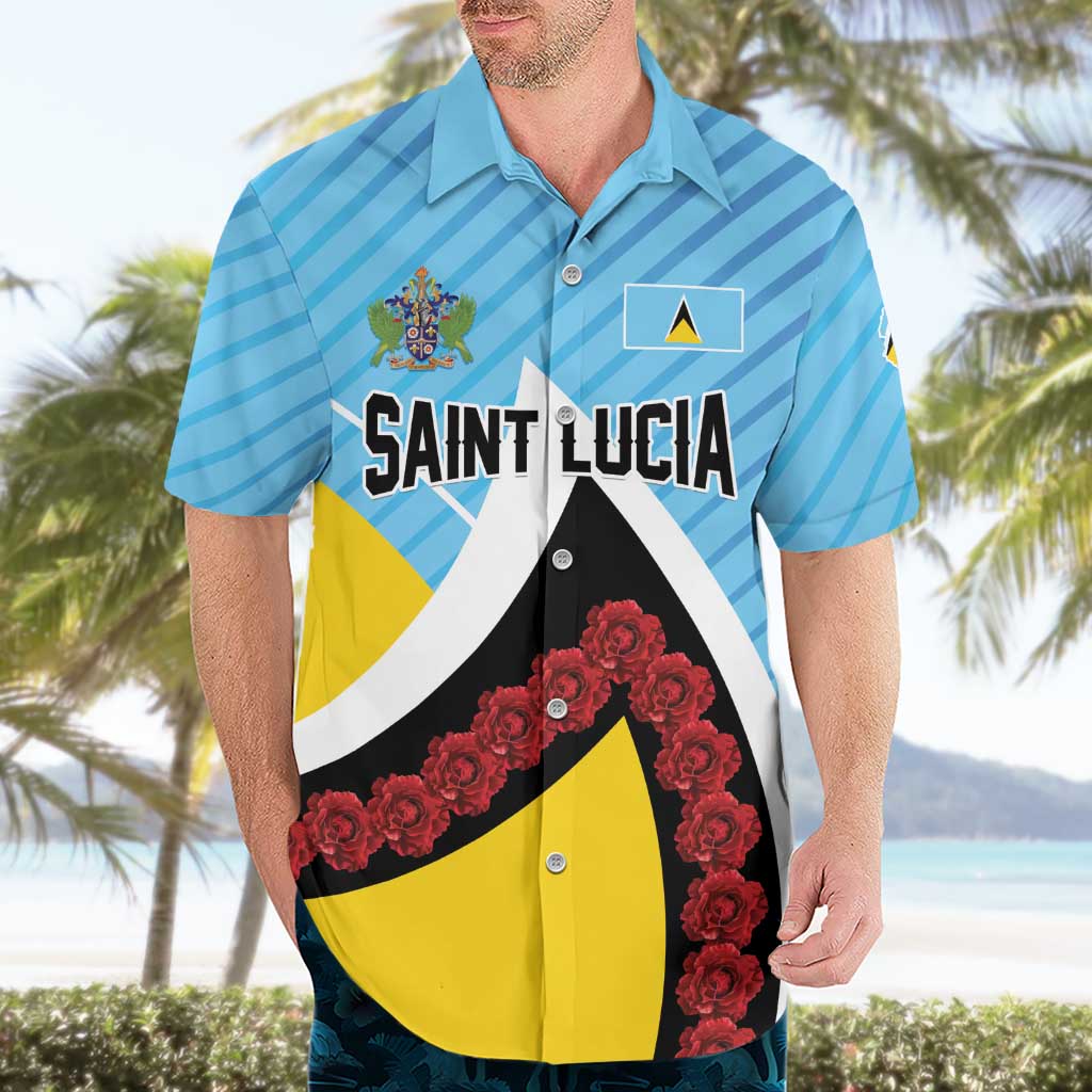 Personalised Saint Lucia Hawaiian Shirt Pearl of the Caribbean