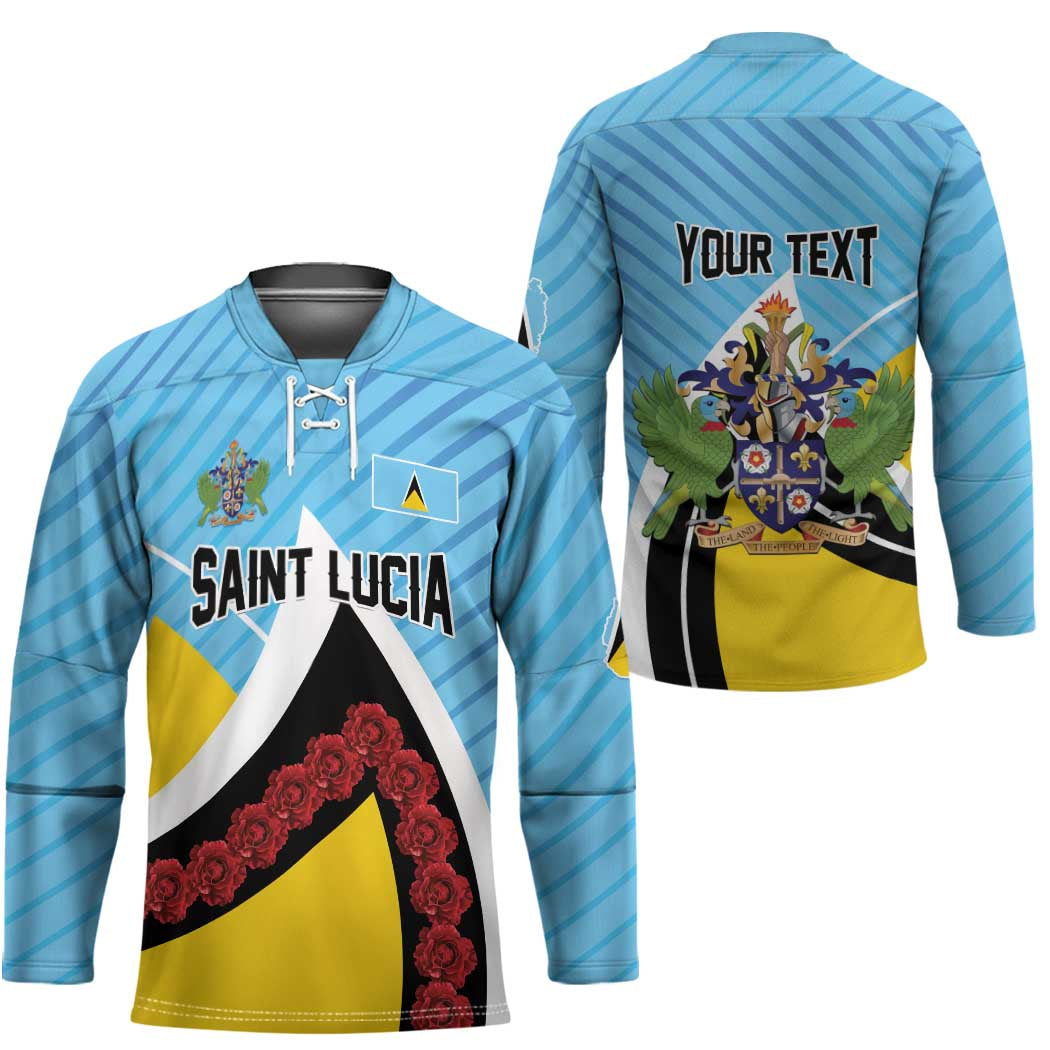 Personalised Saint Lucia Hockey Jersey Pearl of the Caribbean