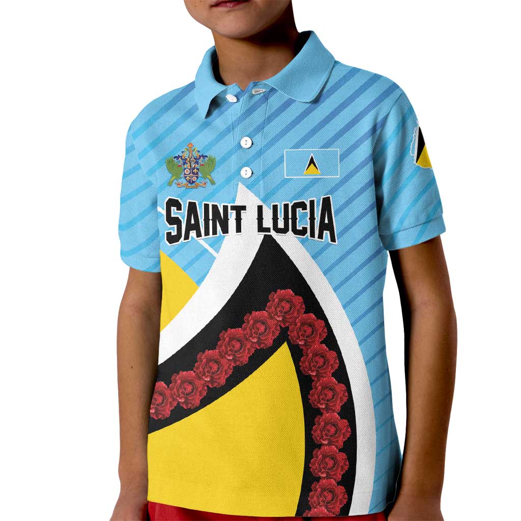 Personalised Saint Lucia Kid Polo Shirt Pearl of the Caribbean
