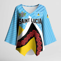 Personalised Saint Lucia Kimono Sleeve Blouse Pearl of the Caribbean