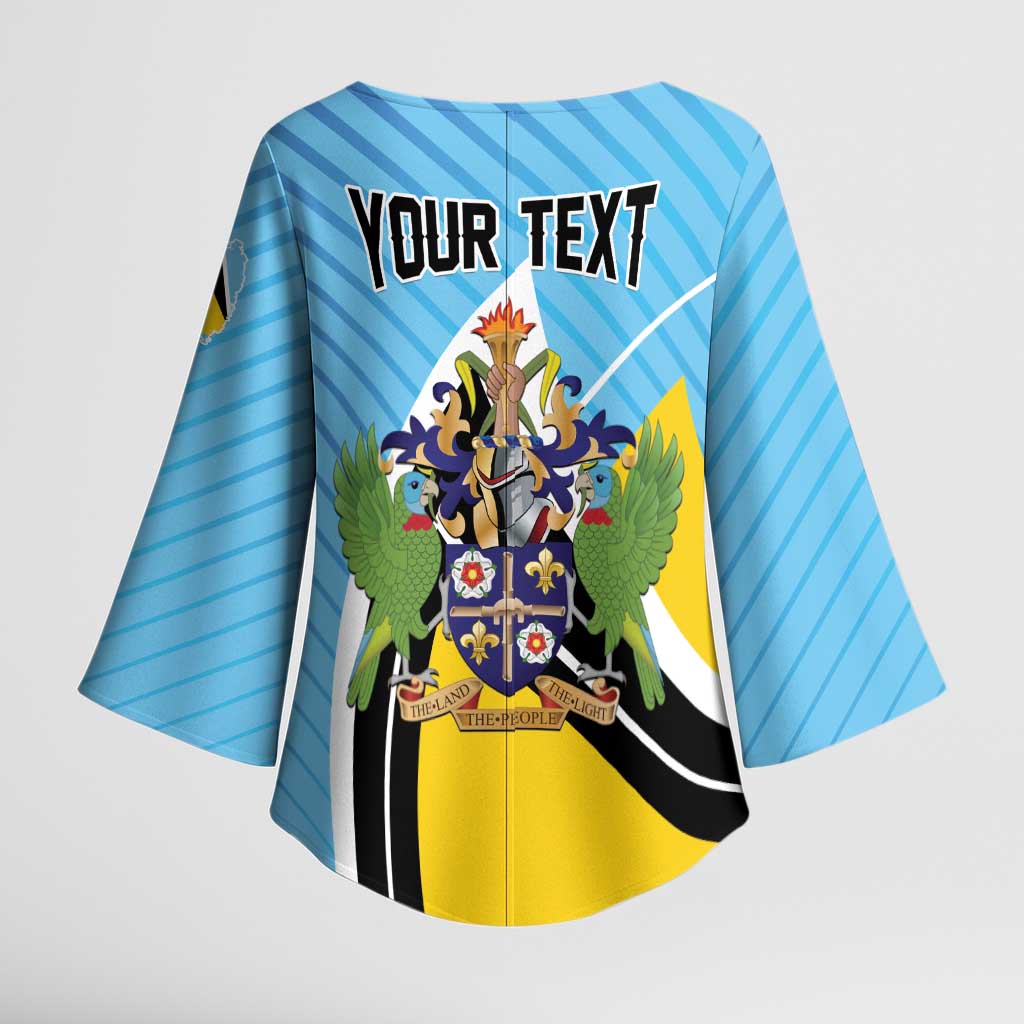 Personalised Saint Lucia Kimono Sleeve Blouse Pearl of the Caribbean