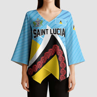 Personalised Saint Lucia Kimono Sleeve Blouse Pearl of the Caribbean