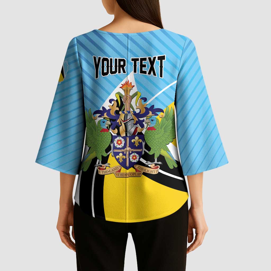 Personalised Saint Lucia Kimono Sleeve Blouse Pearl of the Caribbean