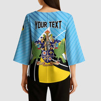 Personalised Saint Lucia Kimono Sleeve Blouse Pearl of the Caribbean
