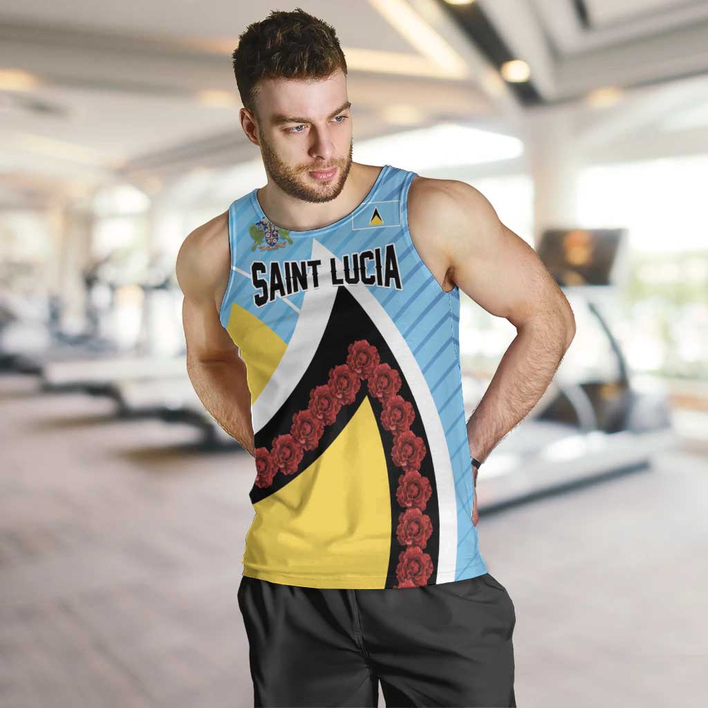Personalised Saint Lucia Men Tank Top Pearl of the Caribbean