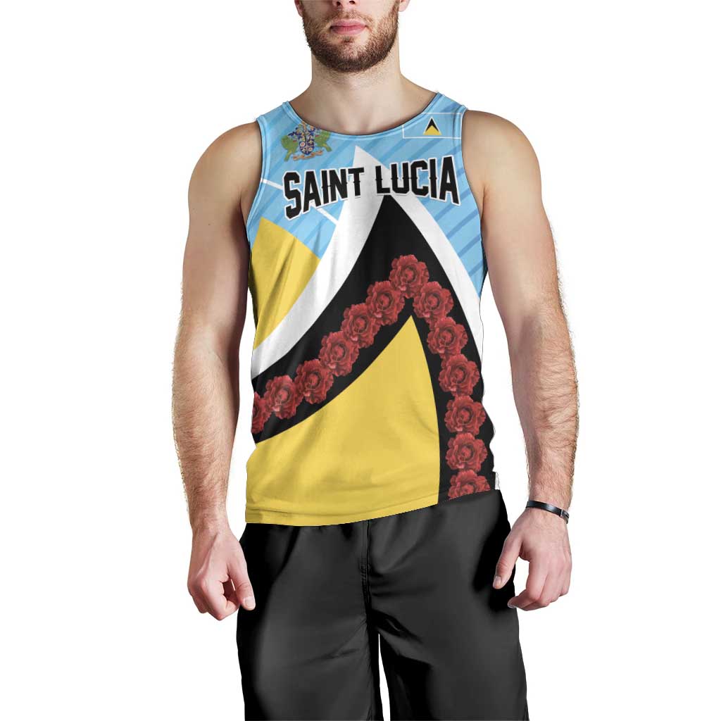 Personalised Saint Lucia Men Tank Top Pearl of the Caribbean