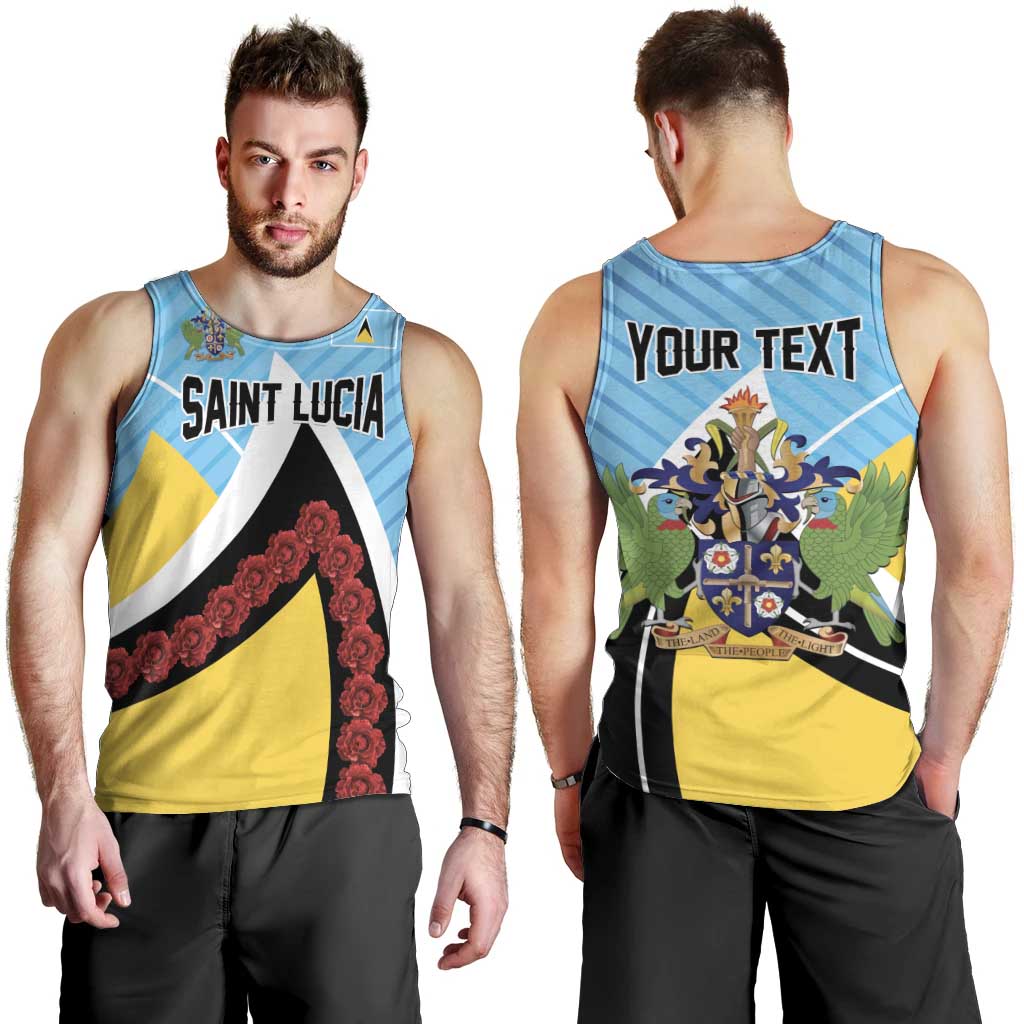 Personalised Saint Lucia Men Tank Top Pearl of the Caribbean