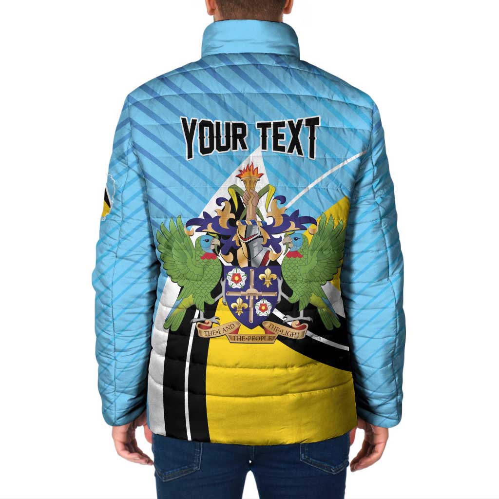 Personalised Saint Lucia Padded Jacket Pearl of the Caribbean