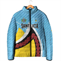 Personalised Saint Lucia Padded Jacket Pearl of the Caribbean