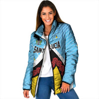 Personalised Saint Lucia Padded Jacket Pearl of the Caribbean