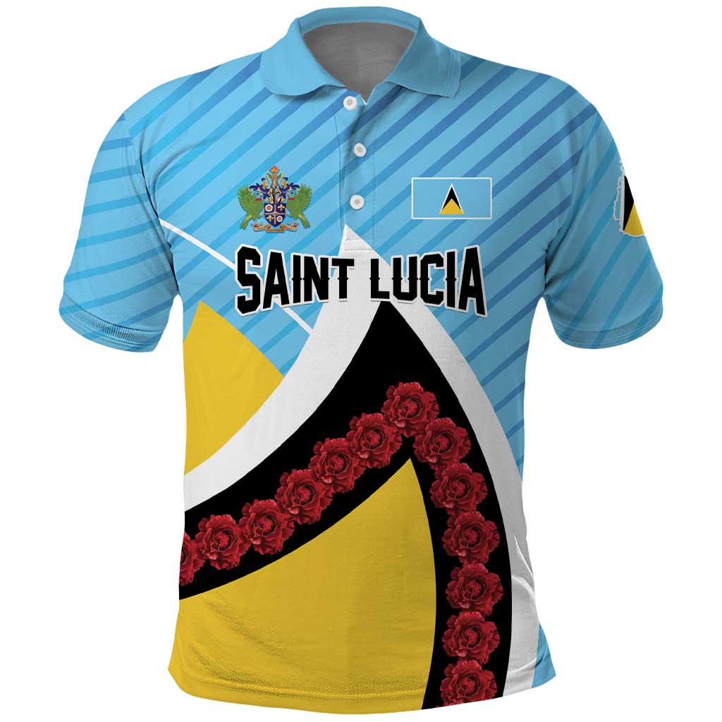 Personalised Saint Lucia Polo Shirt Pearl of the Caribbean