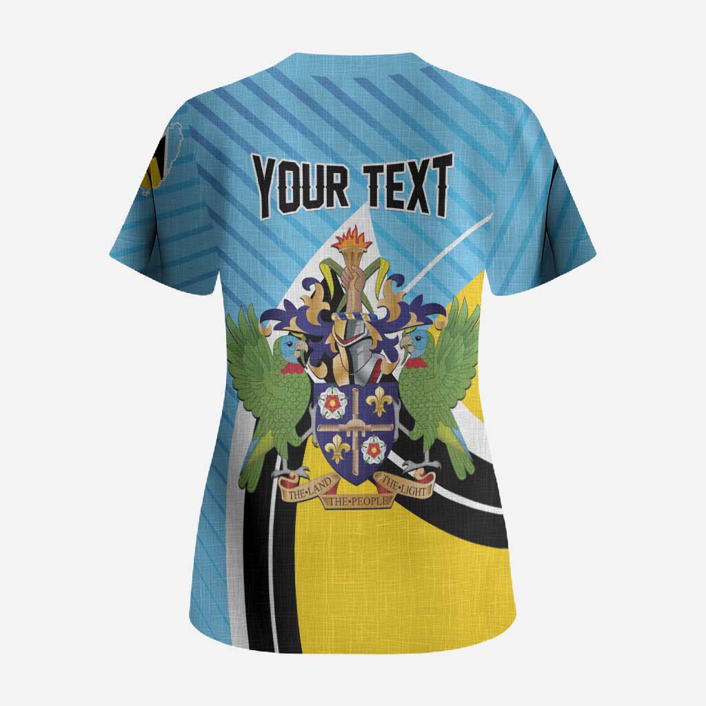 Personalised Saint Lucia Scrub Top Pearl of the Caribbean