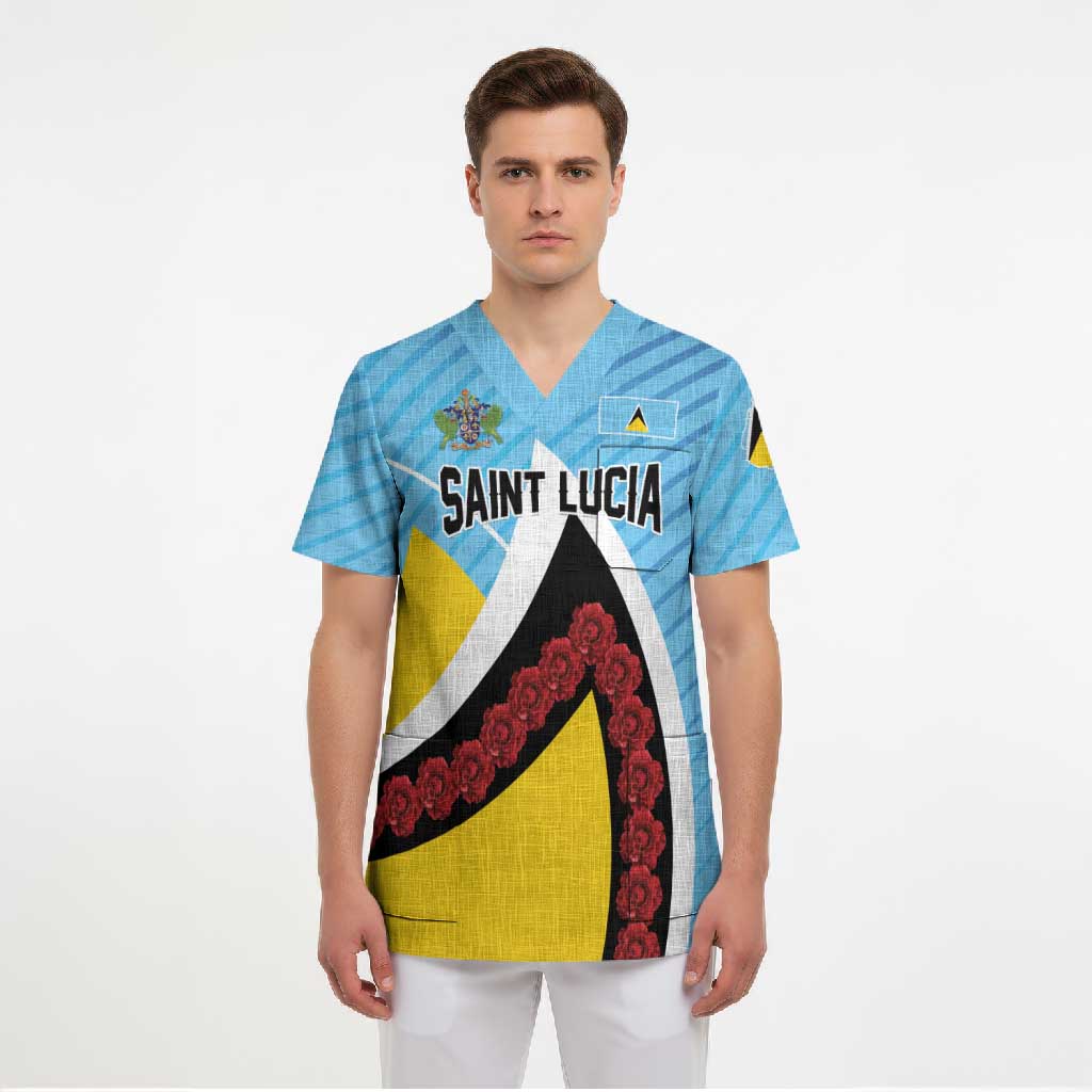 Personalised Saint Lucia Scrub Top Pearl of the Caribbean