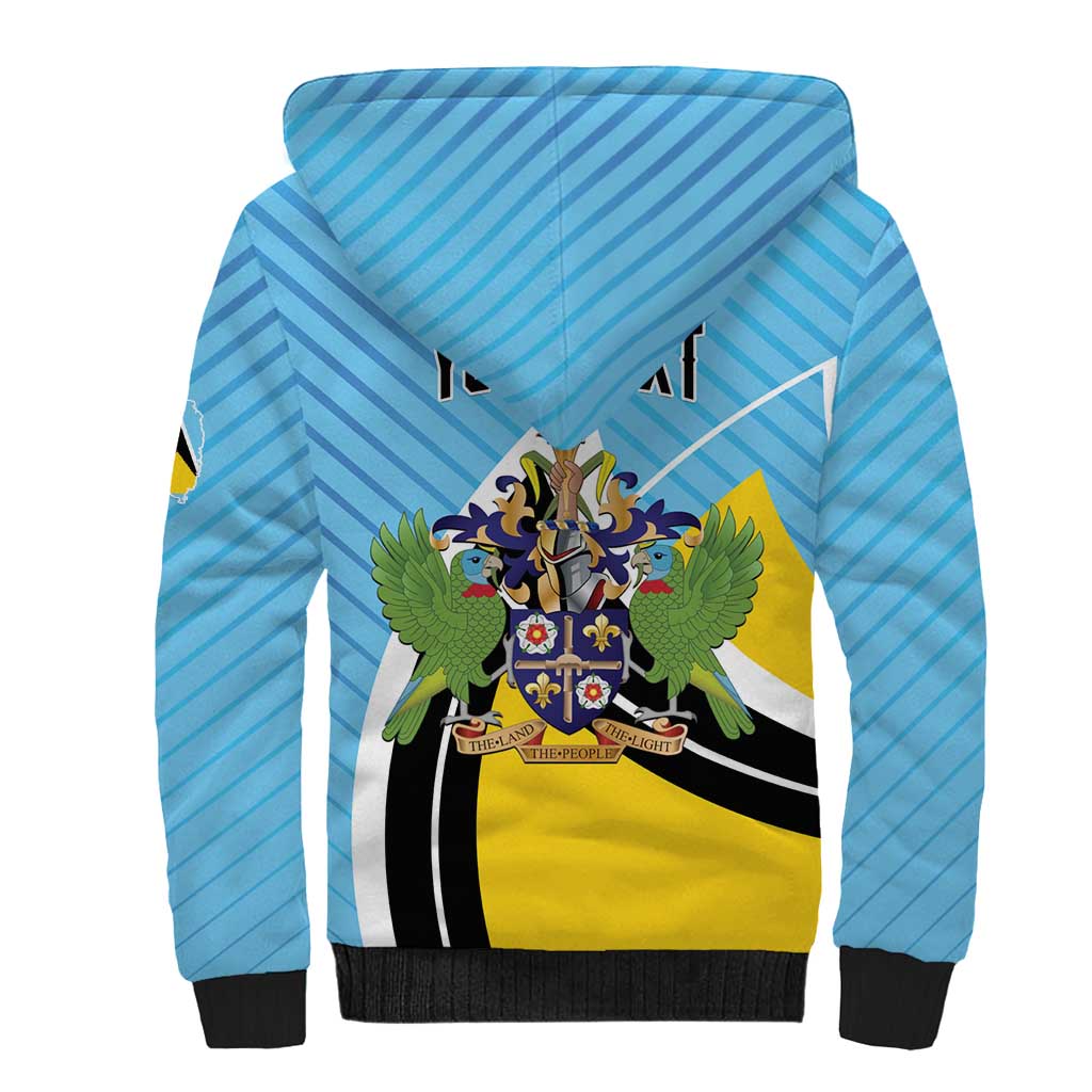 Personalised Saint Lucia Sherpa Hoodie Pearl of the Caribbean