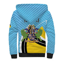 Personalised Saint Lucia Sherpa Hoodie Pearl of the Caribbean