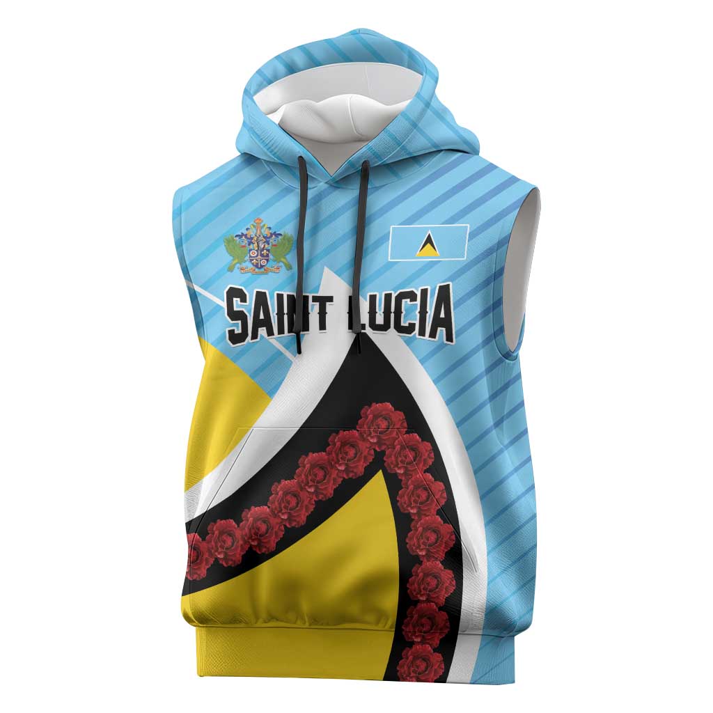 Personalised Saint Lucia Sleeveless Hoodie Pearl of the Caribbean