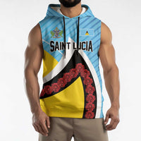 Personalised Saint Lucia Sleeveless Hoodie Pearl of the Caribbean