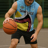 Personalised Saint Lucia Sleeveless Hoodie Pearl of the Caribbean