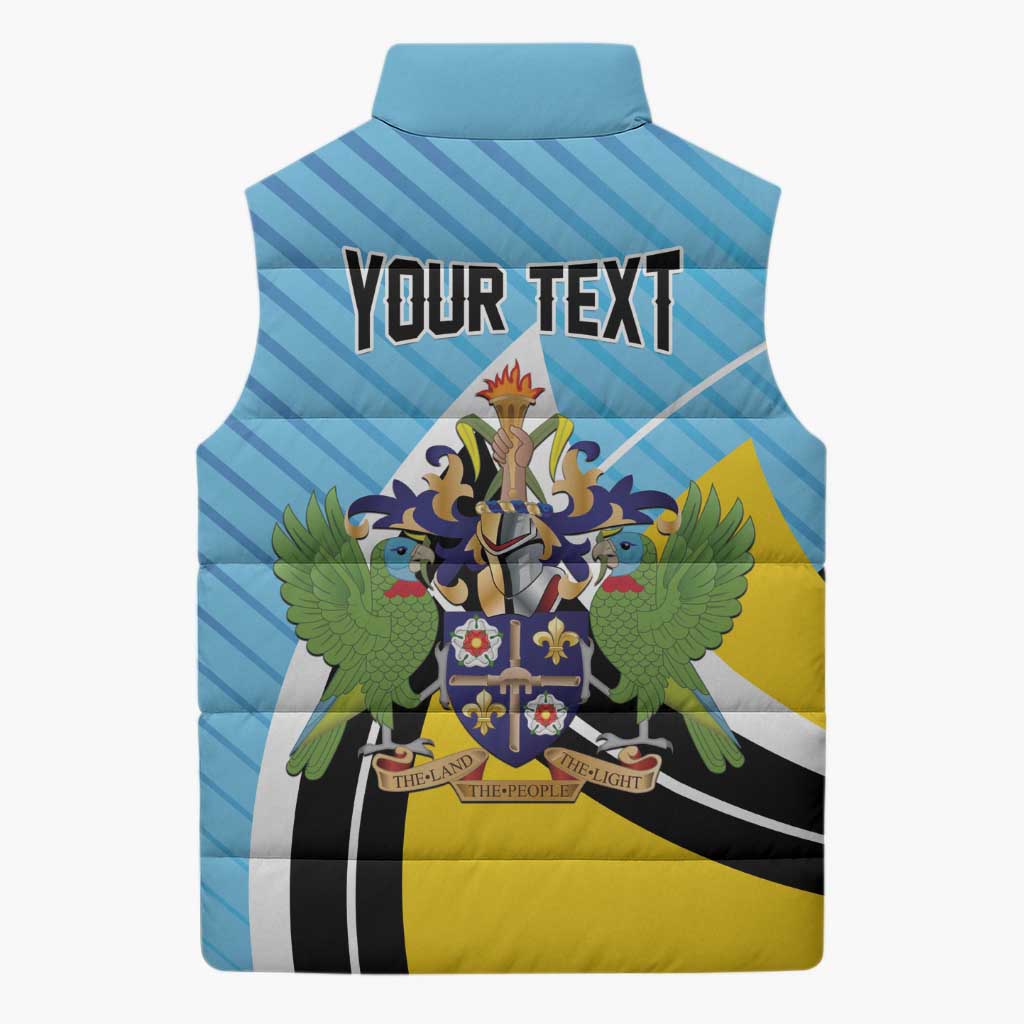 Personalised Saint Lucia Sleeveless Puffer Jacket Pearl of the Caribbean