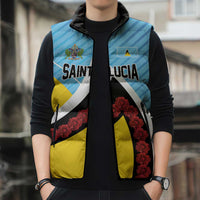 Personalised Saint Lucia Sleeveless Puffer Jacket Pearl of the Caribbean
