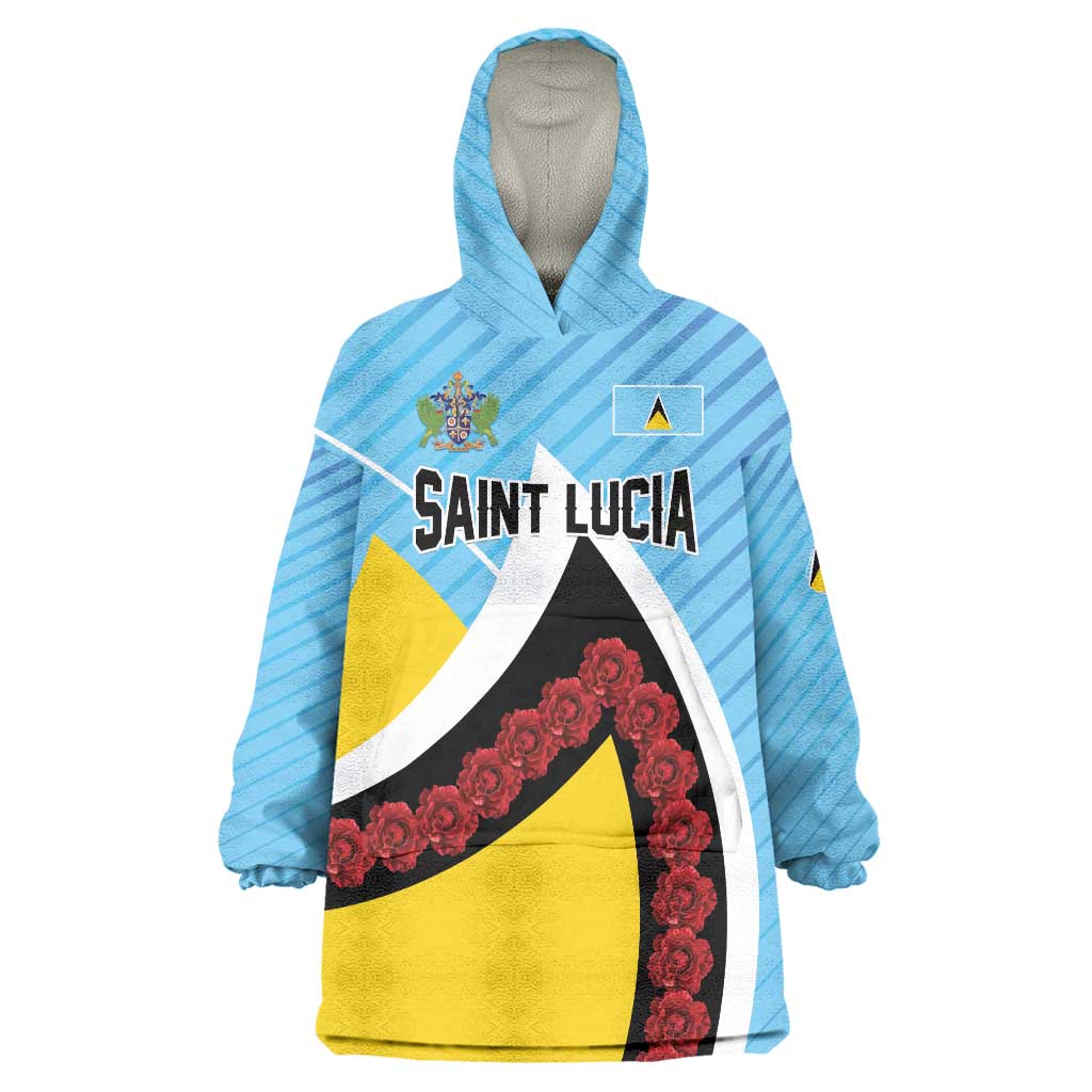 Personalised Saint Lucia Wearable Blanket Hoodie Pearl of the Caribbean