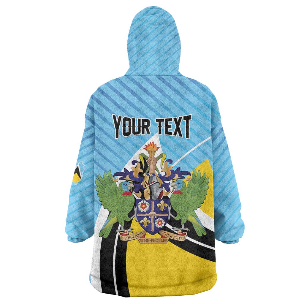 Personalised Saint Lucia Wearable Blanket Hoodie Pearl of the Caribbean