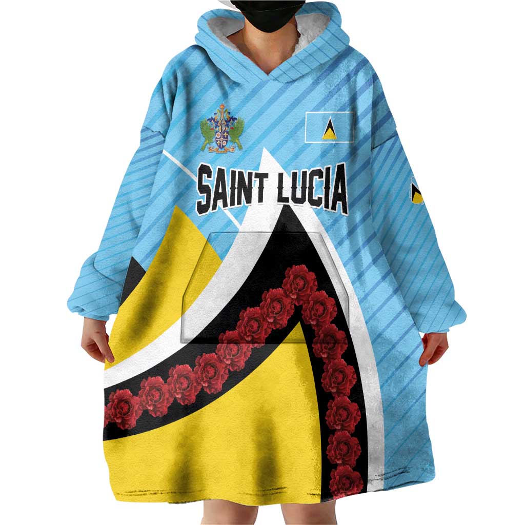 Personalised Saint Lucia Wearable Blanket Hoodie Pearl of the Caribbean